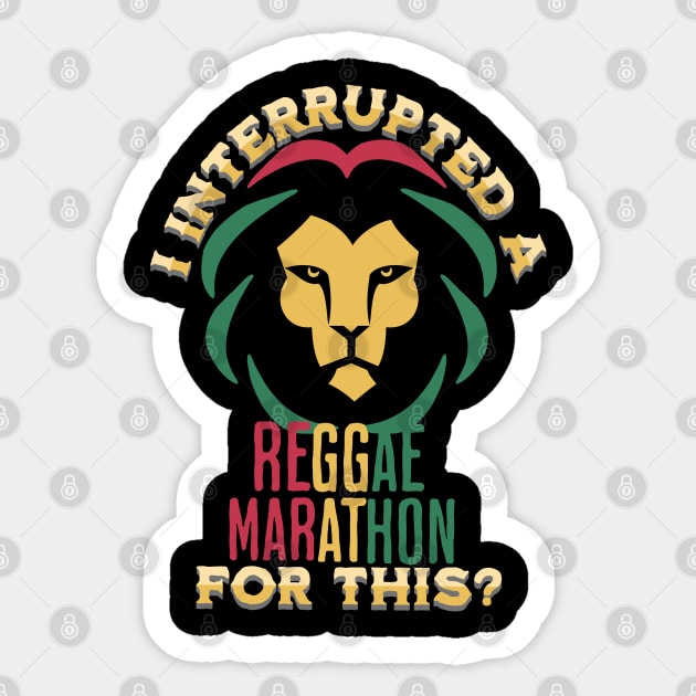 Interrupted Reggae Marathon Sticker by RockReflections